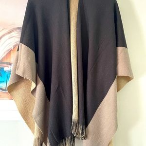 Black/Nude Sweater Wrap/Poncho